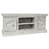 Tv-meubel DKD Home Decor Metaal Wit Mangohout 160 x 40 x 65 cm