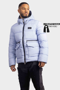 AB Lifestyle Heavy Puffer Winterjas Heren Lichtblauw - Maat S - Kleur: Lichtblauw | Soccerfanshop