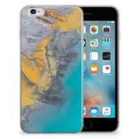 Apple iPhone 6 | 6s | TPU | Siliconen hoesje | Marble Blue Gold