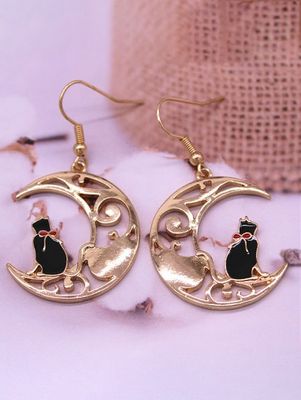 Lief hoor Maan Kat Legering oorbellen