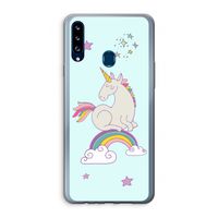 Regenboog eenhoorn: Samsung Galaxy A20s Transparant Hoesje