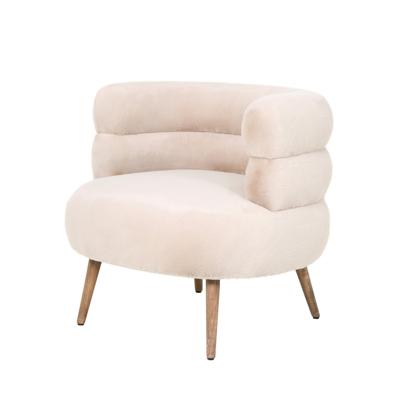 Fauteuil Nelly beige met bont