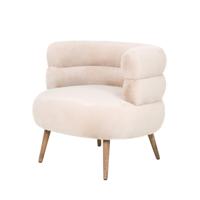 Fauteuil Nelly beige met bont