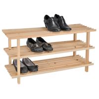 Schoenenrek - 3-laags - 74 x 26 x 48 cm - hout - schoenenstandaard - rek voor schoenen