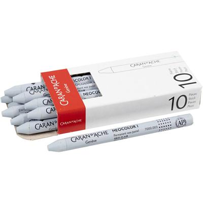 Caran Dache Caran d'ache neocolor i, l: 10 cm, dikte 8,5 mm, light grey (003), 10 stuk/ 1 doos