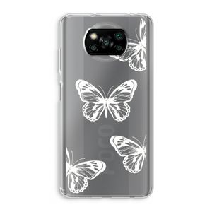 White butterfly: Xiaomi Poco X3 Pro Transparant Hoesje