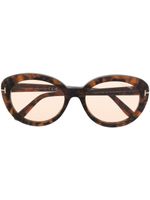 TOM FORD Eyewear lunettes de soleil à monture ronde - Marron