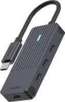 Rapoo USB-C Hub, USB-C naar USB-C, grijs USB Hub Zwart Rapoo USB-C Hub, USB-C naar USB-C, grijs USB Hub Zwart