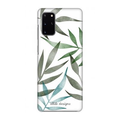 Tropical watercolor leaves: Volledig geprint Samsung Galaxy S20 Plus Hoesje