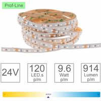 LED Strip 4000K 24V 120 LED per meter 5m IP20 dimbaar 8mm breed afkortbaar om de 25mm 914 lumen p/m