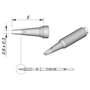 JBC Tools C115108 Soldeerpunt Beitelvorm, Recht Grootte soldeerpunt 0.3 mm Inhoud: 1 stuk(s)