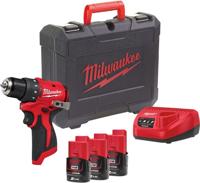 Milwaukee m12 blddrc-203c accu-schroefboormachine | 40nm | incl. 3x 2,0ah accu en lader in koffer - 4933499685