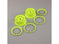 Losi - 1/5 Front/Rear Wheel And Beadlock Set 24mm Hex Yellow (2): 5ive-T 2.0 (LOS45024)