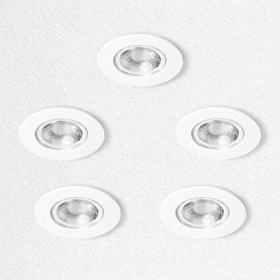 Kosnic Set van 5 Witte Inbouw Ledspot Erta, 6 Watt, Dimbaar, IP65