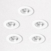Kosnic Set van 5 Witte Inbouw Ledspot Erta, 6 Watt, Dimbaar, IP65