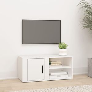 Tv-meubel 80x31,5x36 cm bewerkt hout wit
