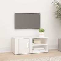 Tv-meubel 80x31,5x36 cm bewerkt hout wit - thumbnail