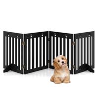 Barrier Hondenhek Houten Veiligheidshek Opvouwbaar Traphek 60 cm Hoog Bruin