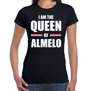 I am the Queen of Almelo Koningsdag t-shirt zwart voor dames