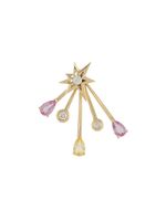 LE STER puces d'oreilles Rose More Trailblazer en or jaune 18ct orné de diamants - thumbnail