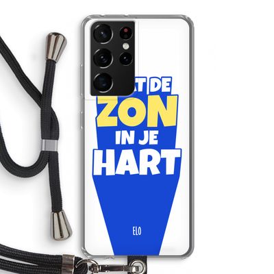 Laat de zon in je hart: Samsung Galaxy S21 Ultra Transparant Hoesje met koord