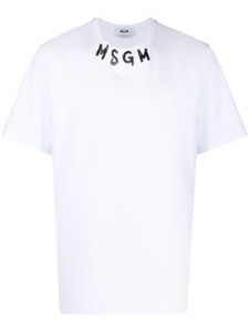 MSGM t-shirt en coton à logo imprimé - Blanc