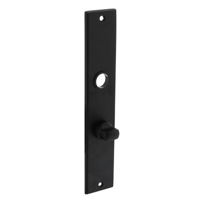 Intersteel Langschild renovatie rechthoekig met toilet-/badkamersluiting 63/8mm - mat zwart Intersteel Langschild renovatie rechthoekig met toilet-/badkamersluiting 63/8mm - mat zwart