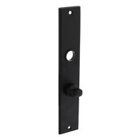Intersteel Langschild renovatie rechthoekig met toilet-/badkamersluiting 63/8mm - mat zwart - thumbnail