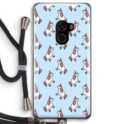 Eenhoorns overal: Xiaomi Mi Mix 2 Transparant Hoesje met koord