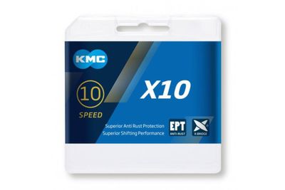 KMC fietsketting x10 ept 114, 10-speed, 5.88mm, zilver