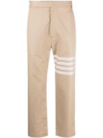 Thom Browne 4-Bar cotton straight-leg trousers - Tons neutres - thumbnail