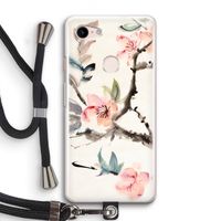 Japanse bloemen: Pixel 3 Transparant Hoesje met koord