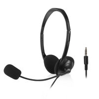 ACT AC9330 On-Ear Headset | Flexibele Microfoon | 3,5mm audio-aansluiting | Zwart | 2 meter
