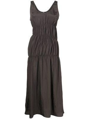 Goen.J robe mi-longue à fronces - Gris