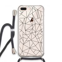 Geometrische lijnen zwart: iPhone 7 PLUS Transparant Hoesje met koord