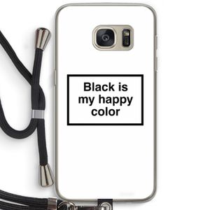 Black is my happy color: Samsung Galaxy S7 Transparant Hoesje met koord