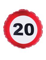 Folieballon verkeersbord 20 jaar - thumbnail