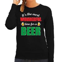 Wonderful beer foute Kerst bier sweater / trui zwart voor dames - thumbnail