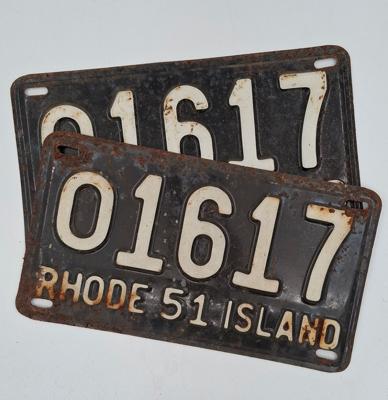 Rhode Island 1951 Kentekenplaten (Set) - Origineel