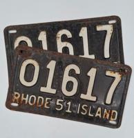 Rhode Island 1951 Kentekenplaten (Set) - Origineel