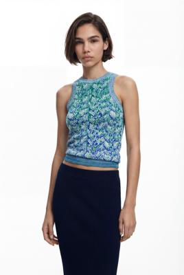 Gebreid vest - BLUE - XL