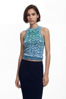 Gebreid vest - BLUE - XL