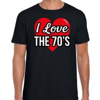 I love 70s verkleed t-shirt zwart voor heren - 70s party verkleed outfit