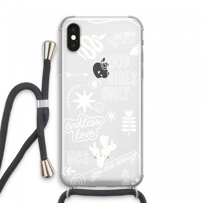 Good vibes: iPhone XS Max Transparant Hoesje met koord
