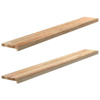 VidaXL Vensterbanken 2 st onbehandeld 160x20x2 cm massief eikenhout