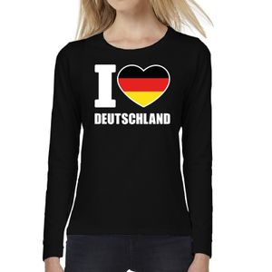 I love Deutschland long sleeve t-shirt zwart voor dames