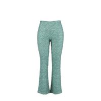 MS Mode flared legging met bloemenprint groen - thumbnail