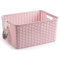 Opbergmand - Kastmand - rotan kunststof - roze - 18 Liter - 29 x 39 x 20 cm - thumbnail