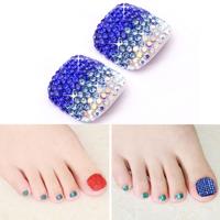 2 PC'S Crystal nep Nail Art Tips Rhinestone volledige dekking teennagels Decals stickers (NO: 28)