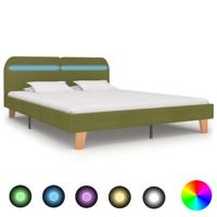 Bedframe met LED zonder matras 150x200 cm groen